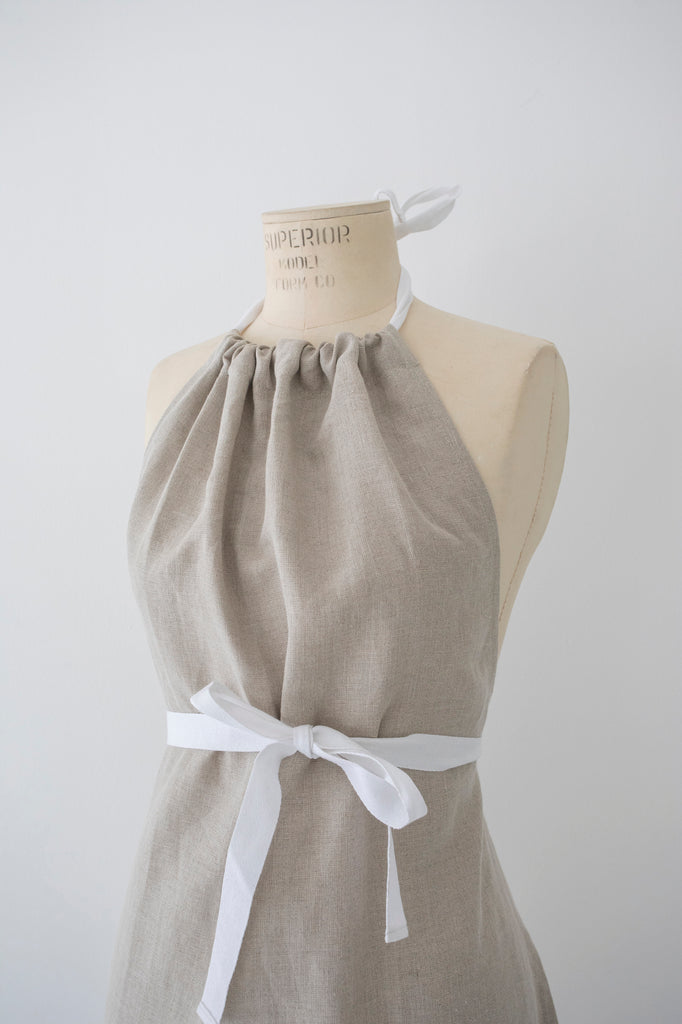 women halter apron tied on mannequin