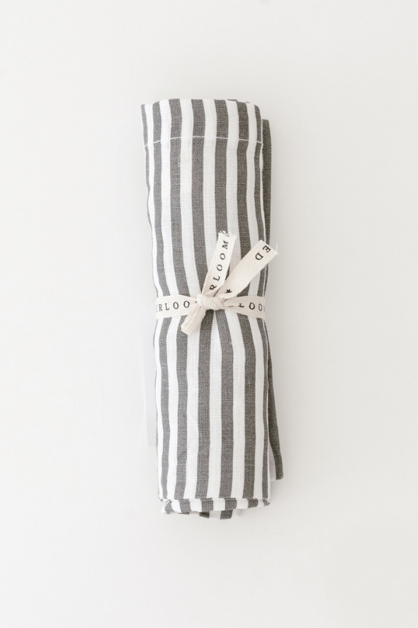 bundled Linen Placemat in Pewter Stripe