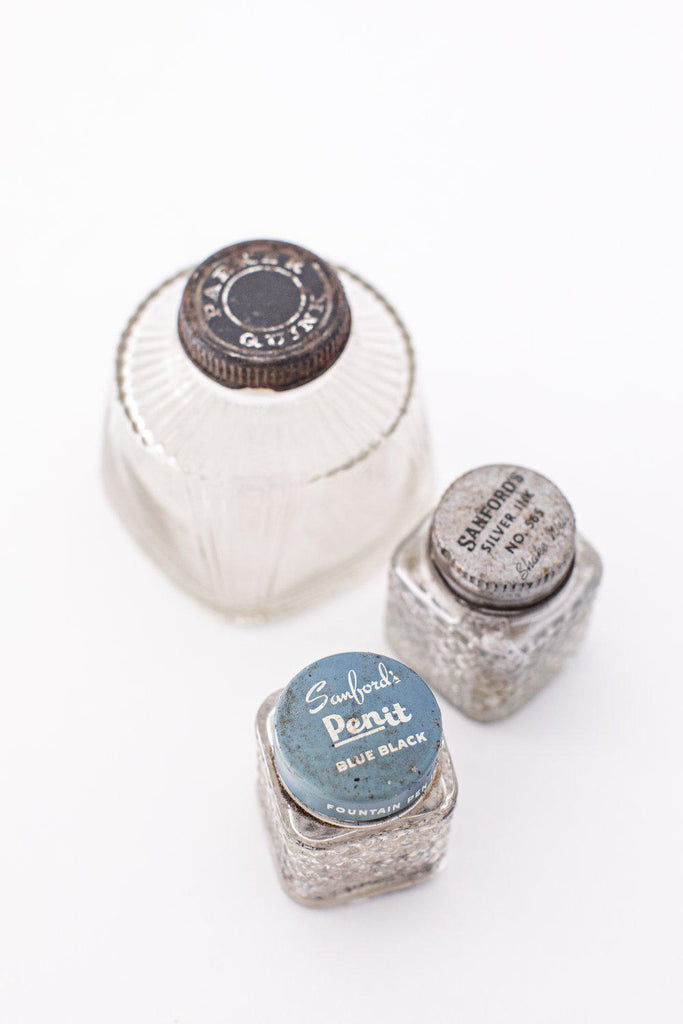 Vintage Ink Jar Set-Heirloomed