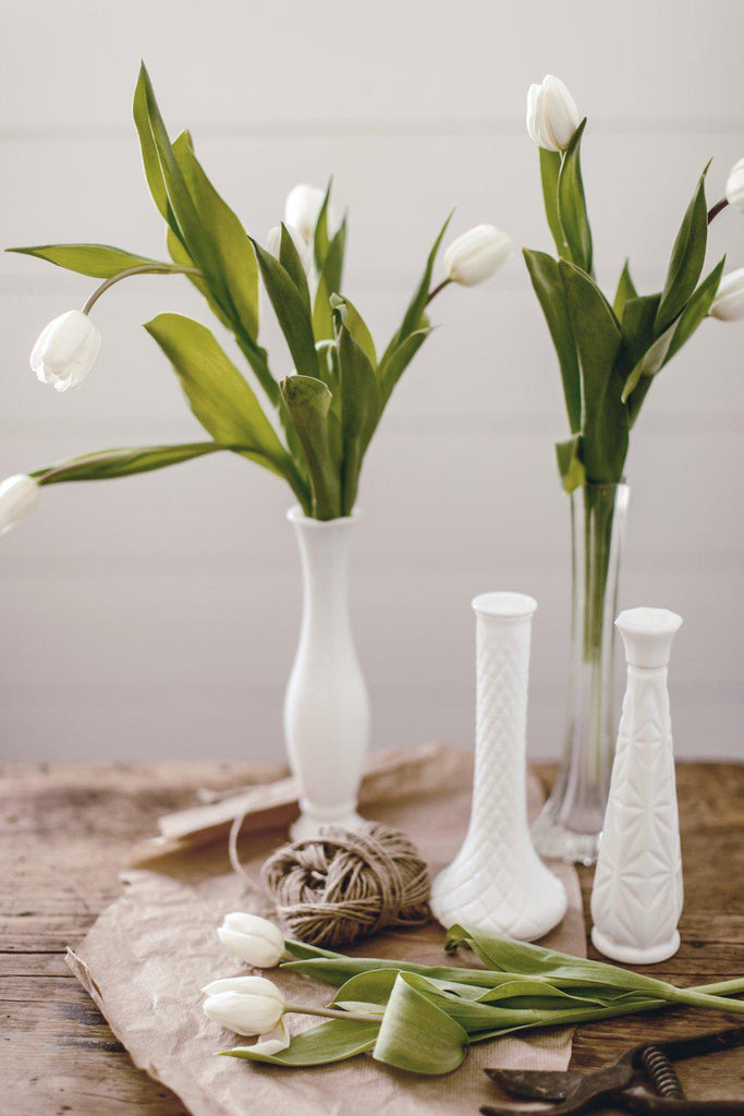 Vintage Milk Glass Vase-Heirloomed