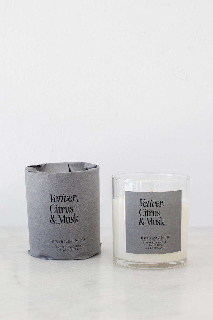 tobacco and vetiver candle Niven Morgan poured using 100% premium soy wax Paddywax Apothecary Candle 8 oz