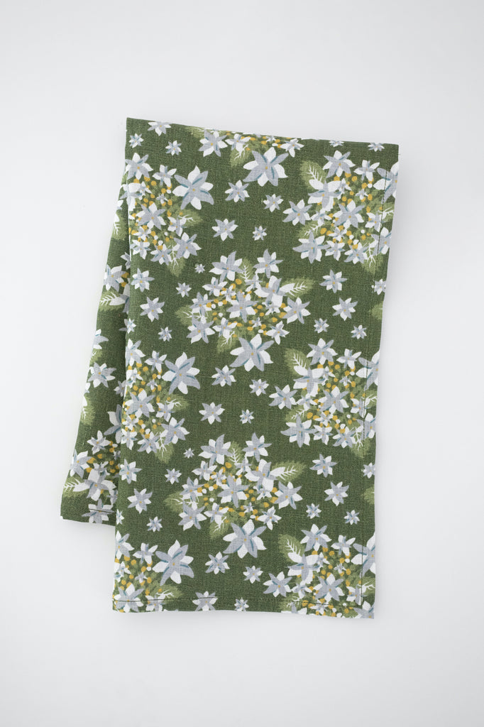 Linen Tea Towel in Summer Hydrangea