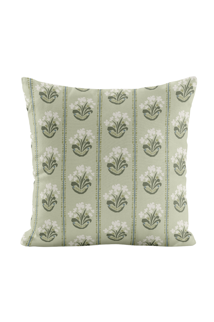Designer Cushion - Potted Orchid in Green