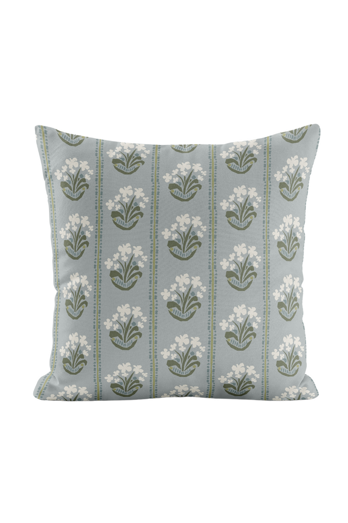 Designer Cushion - Potted Orchid in Blue