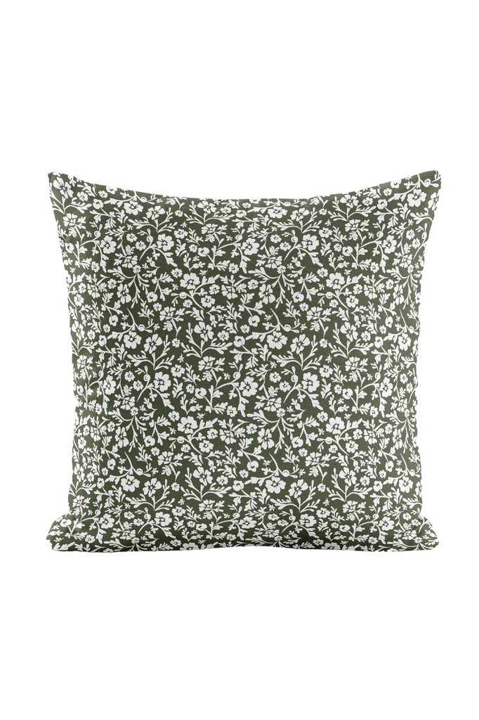 Designer Cushion - Floral Garden in Olive