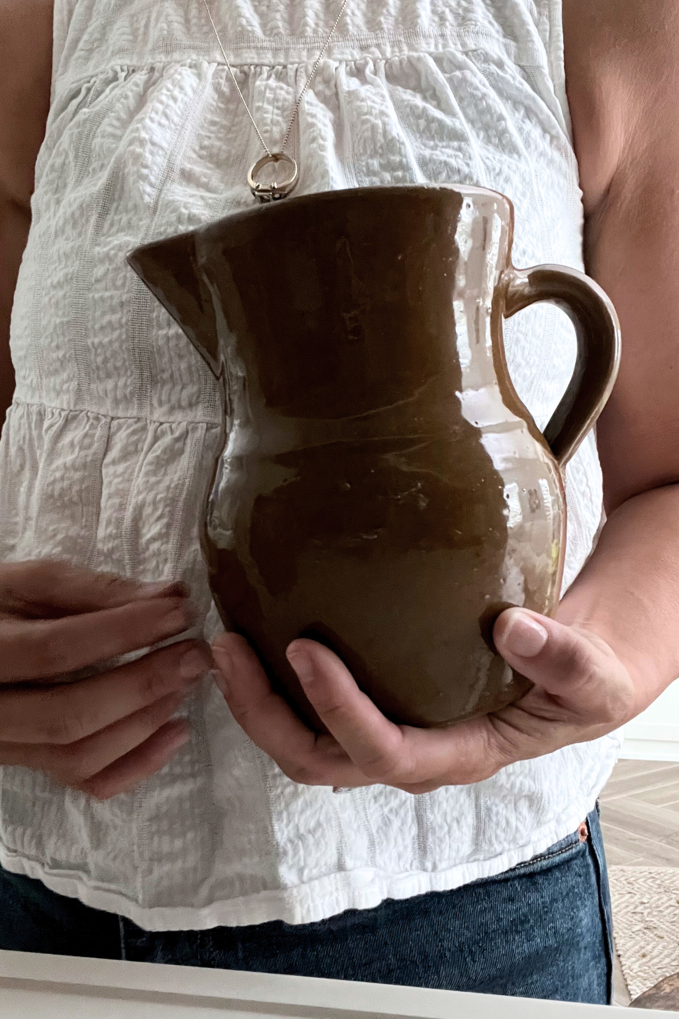 Large Vintage Stoneware sale Pitcher