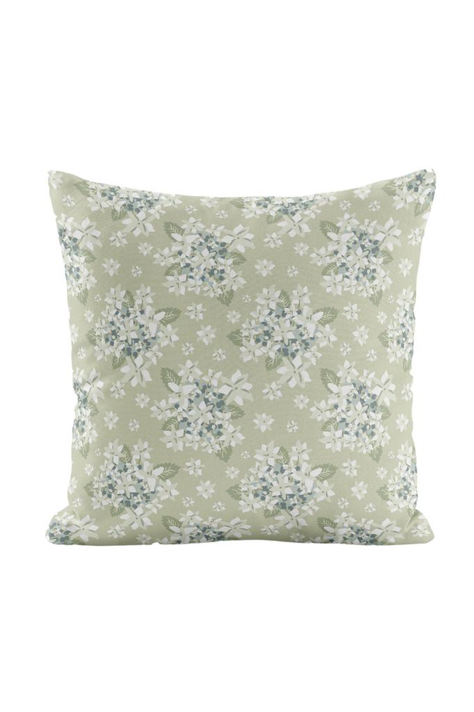 Designer Cushion - Summer Hydrangea in Green