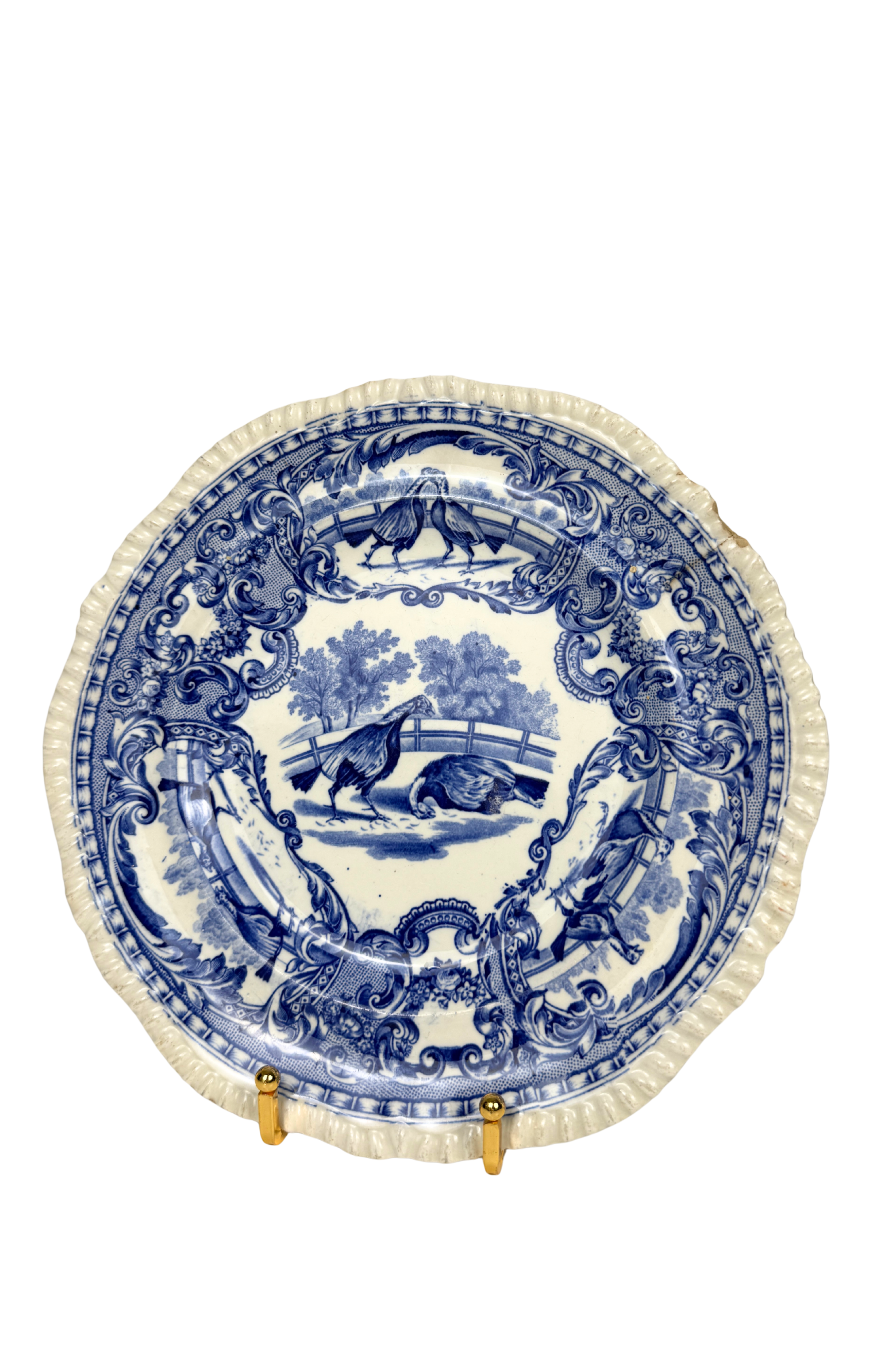 Copeland & Garrett “Late Spode” Blue Transferware Game Bird Plate