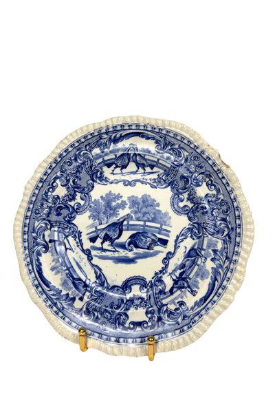 Copeland & Garrett “Late Spode” Blue Transferware Game Bird Plate