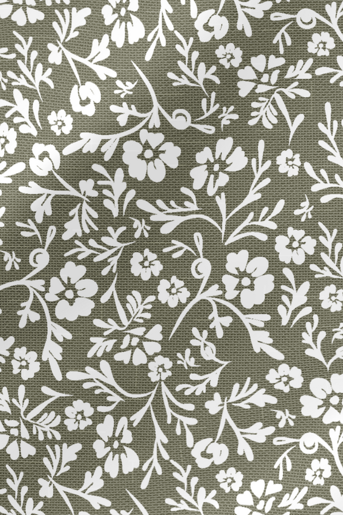 Designer Fabric - Floral Garden in Olive