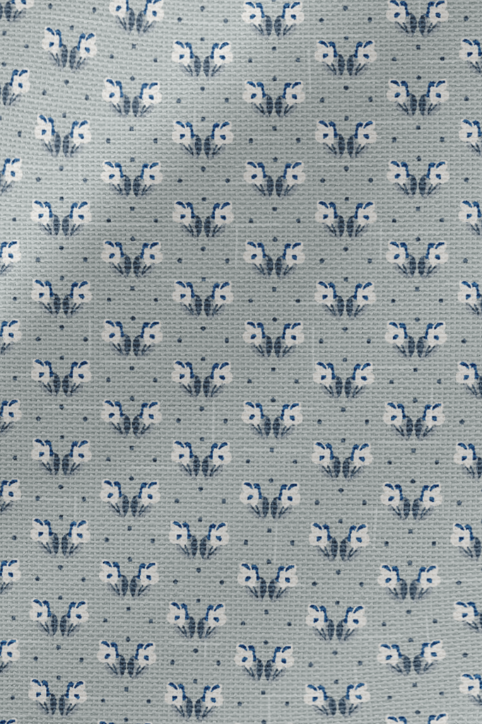 Designer Fabric - Pretty Pansy in Blue
