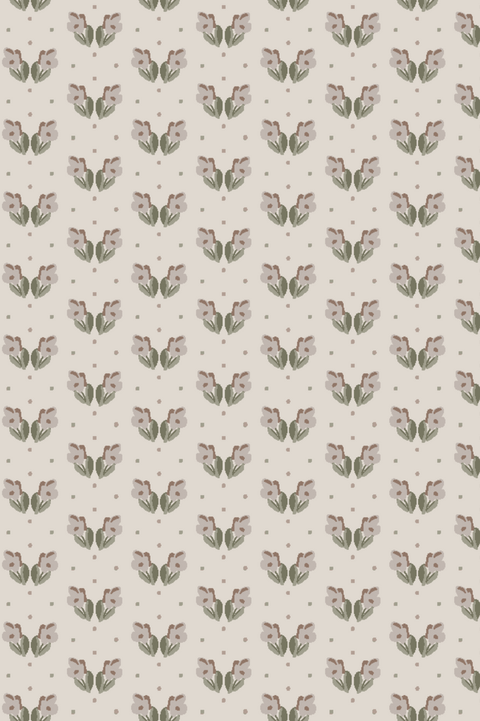 Designer Wallpaper - Pretty Pansy in Blush