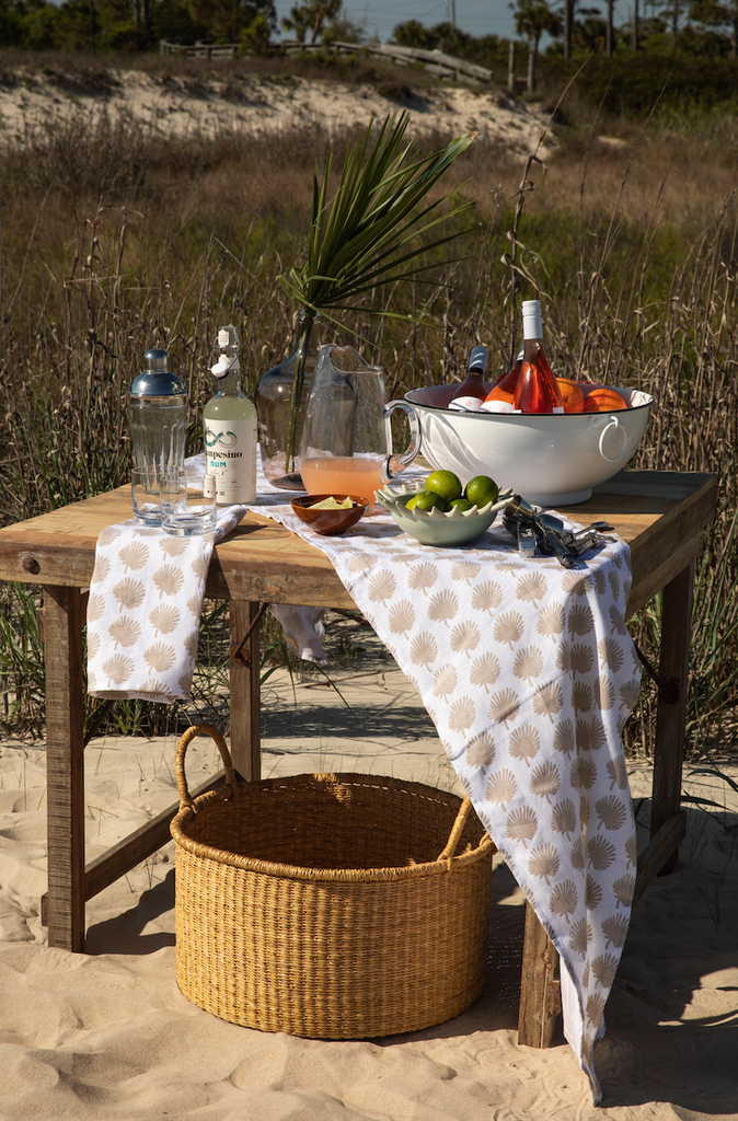 Linen Table Runner in Palmetto by Heirloomed X BECASA