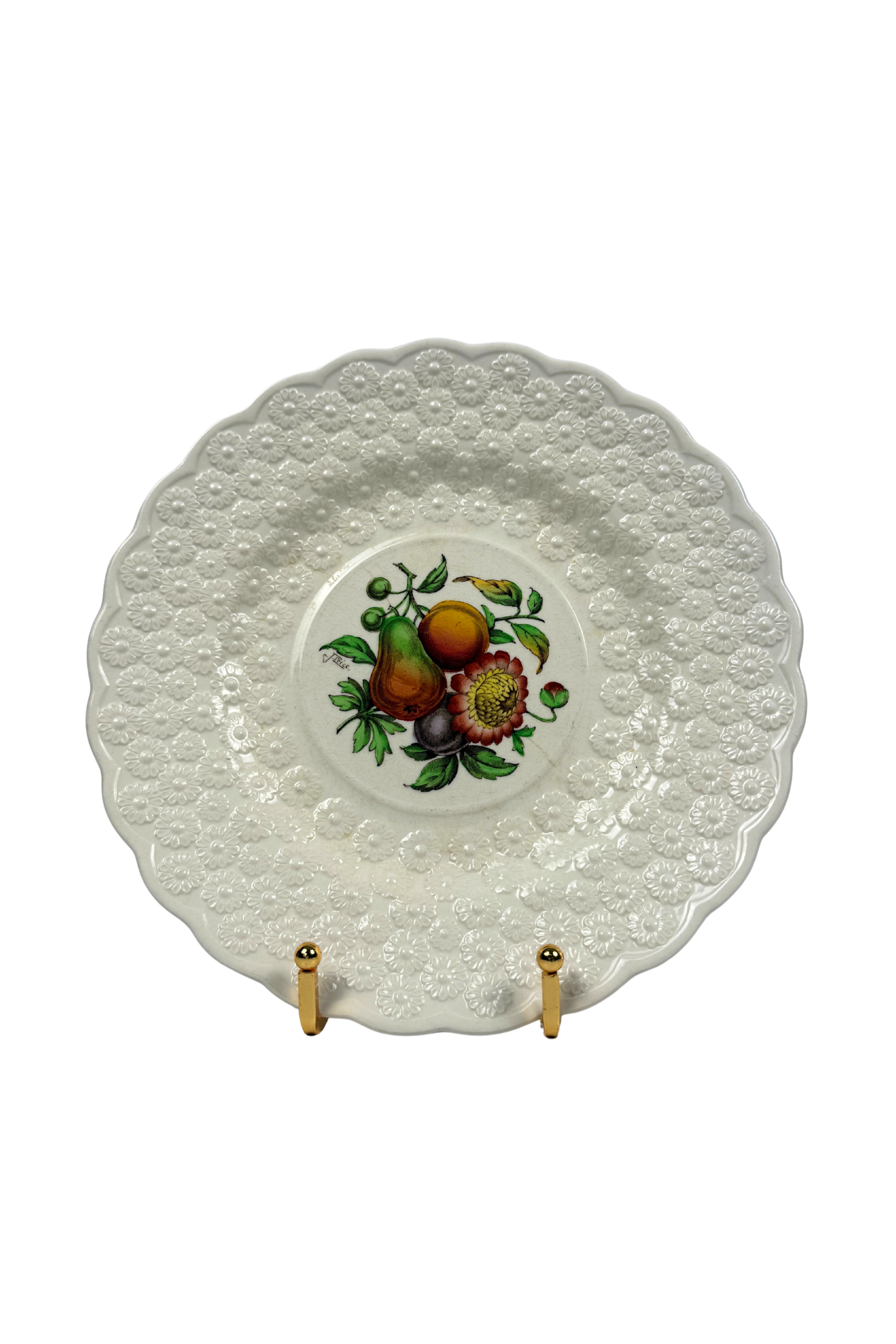 Vintage Copeland Spode Alden Embossed Fruit Plate - Heirloomed