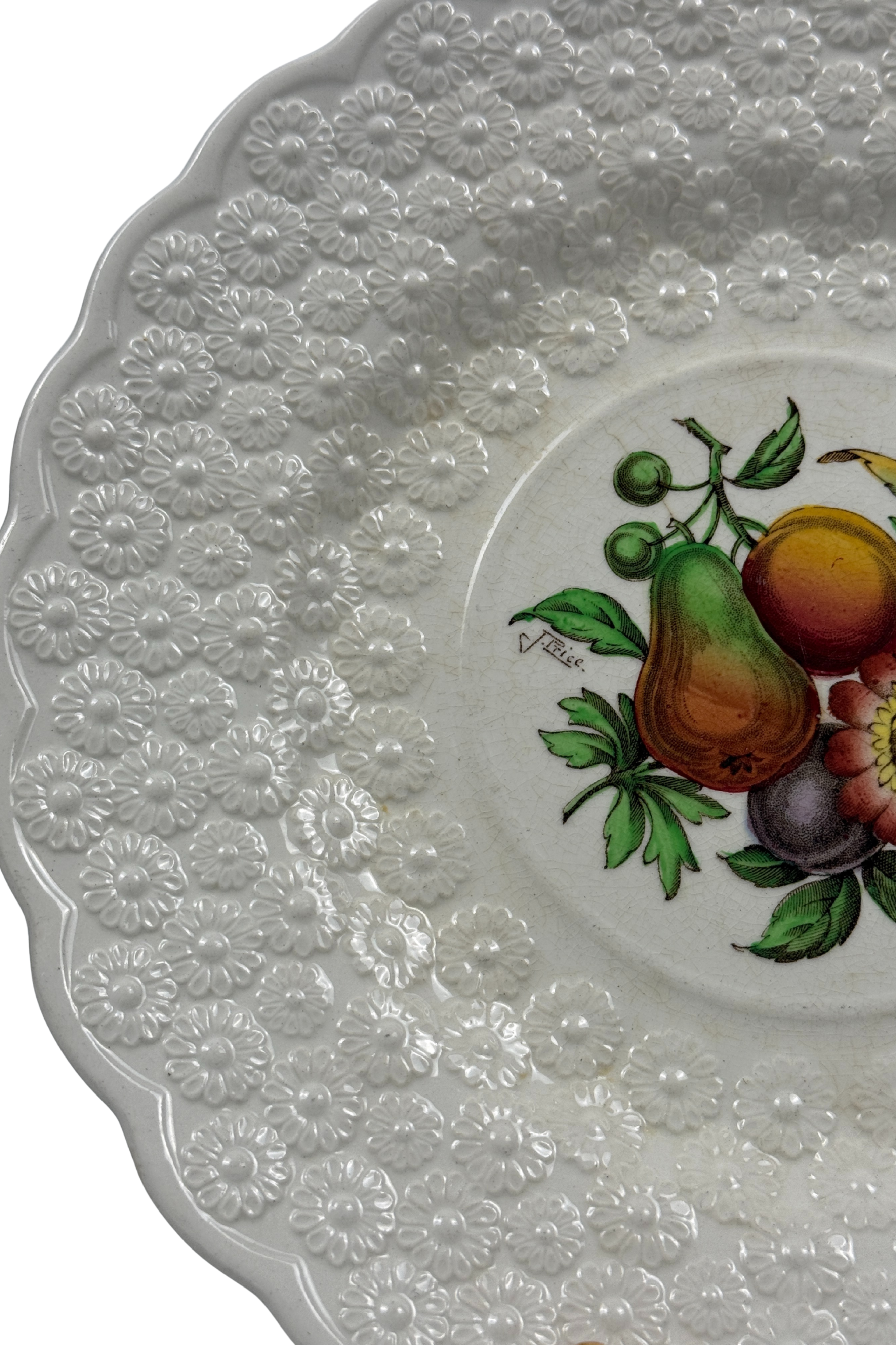 Vintage Copeland Spode Alden Embossed Fruit Plate - Heirloomed