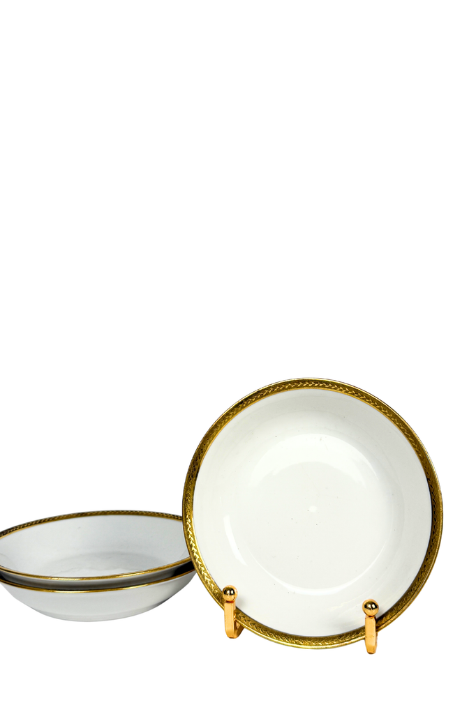 Vintage Porcelain Bowls with Gold Rim, Set of 3 - Heirloomed