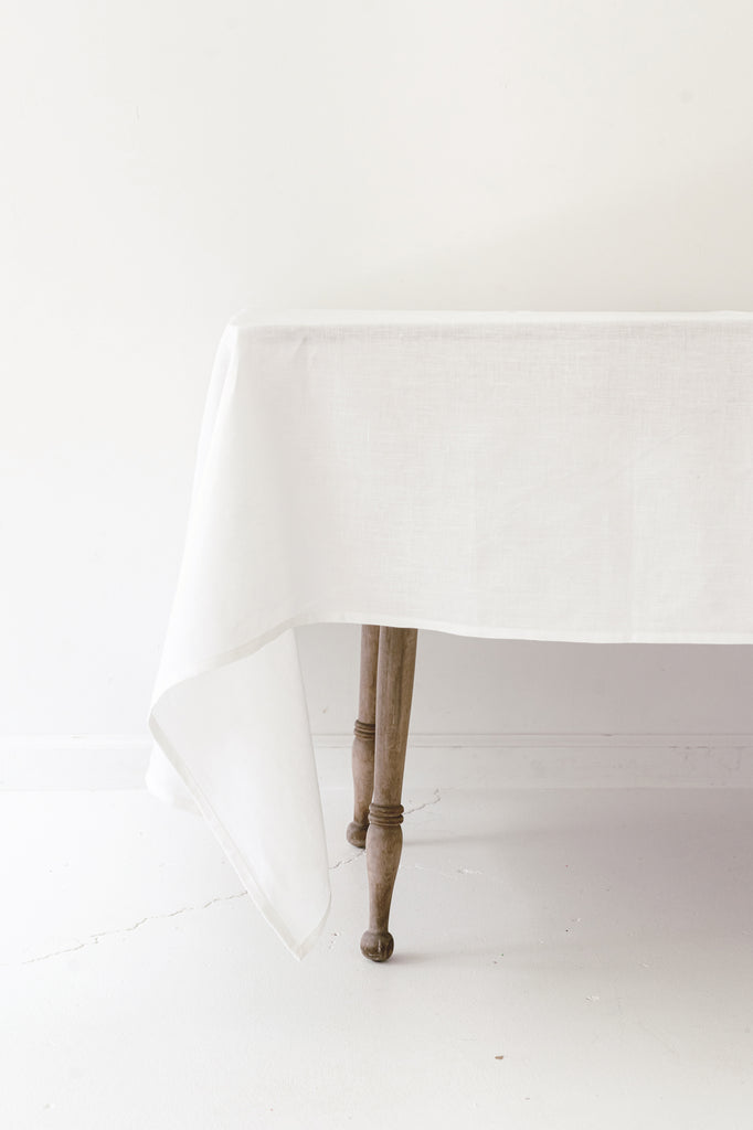 Linen Tablecloth in White