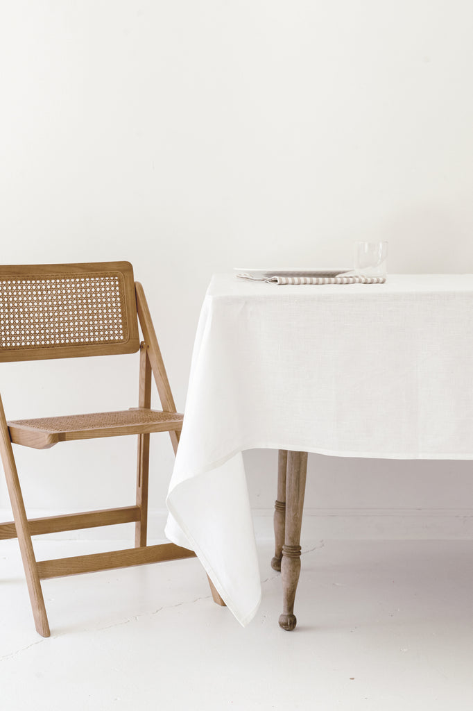 Linen Tablecloth in White
