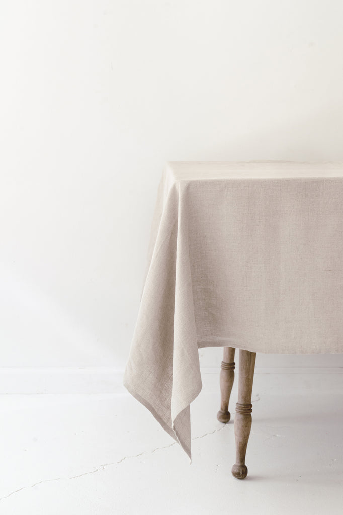 Linen Tablecloth in Oatmeal