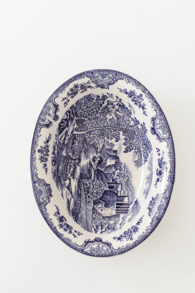 china inspired blue serving bowl