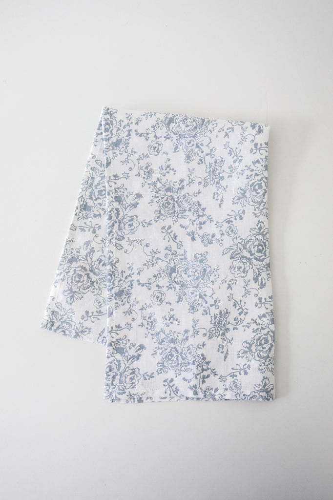 Linen Tea Towel in English Rose