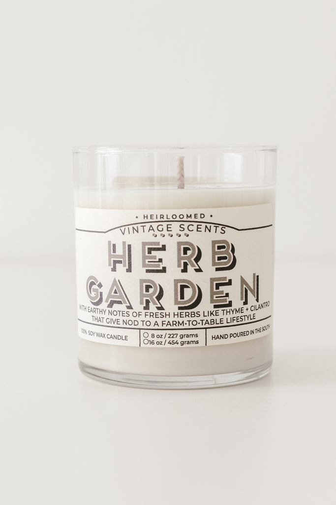 Hand Poured Soy Candle in Herb Garden