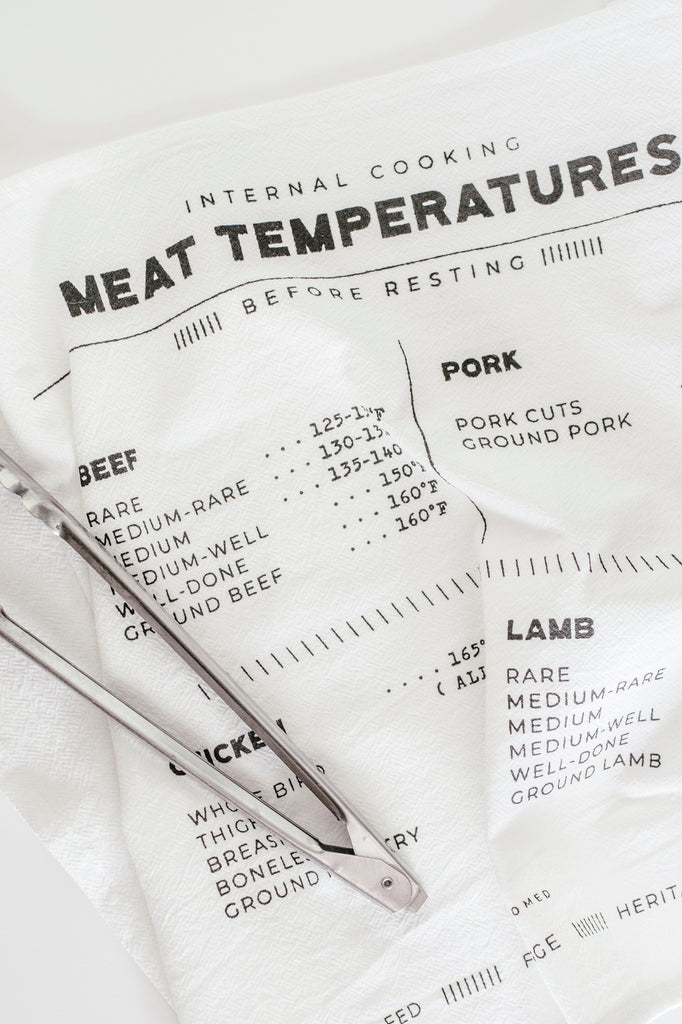 Cotton Kitchen Towel with Meat Temperature Chart