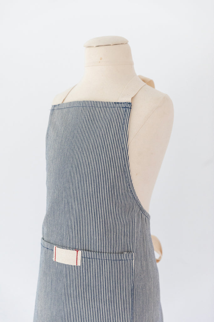 Mom and Me aprons in Railroad Stripe