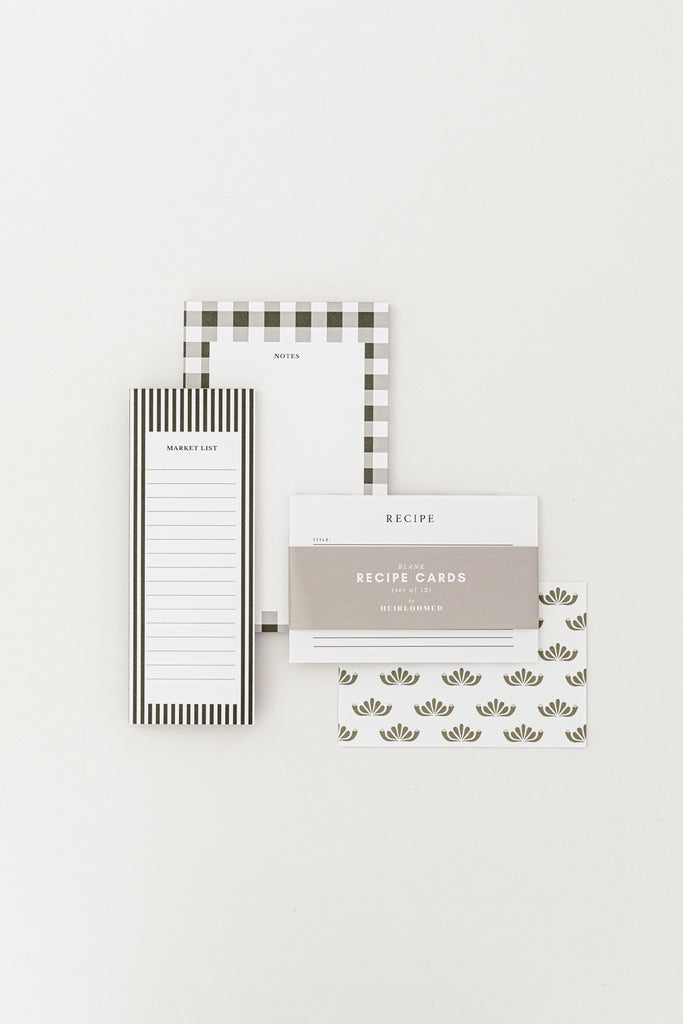 Grocery List Notepad Set in olive