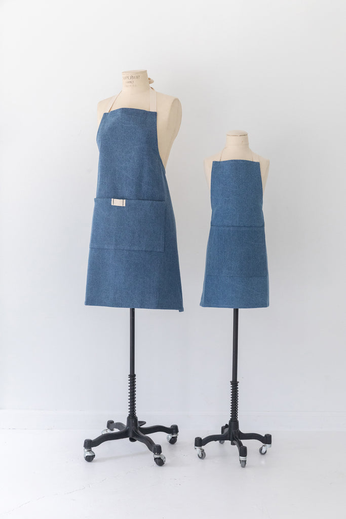 Kids Apron in Light Denim with matching adult