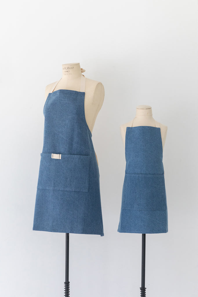 Mom and Me aprons in Light Denim