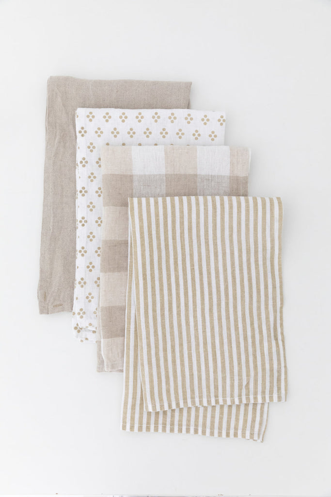 Linen Tea Towel bundle in Oatmeal