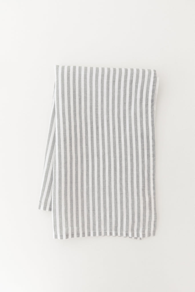 Linen Tea Towel in Light blue stripe