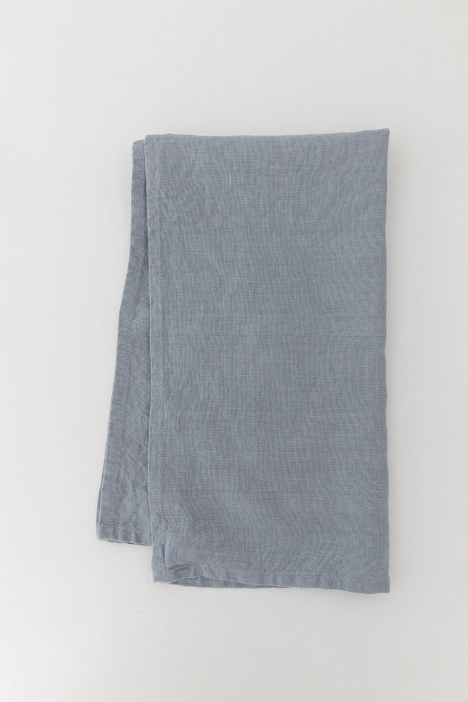 Heirloomed Linen Tea Towel in Light Blue