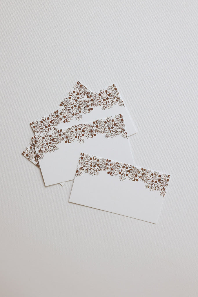 Place Cards in Tobacco Transferware