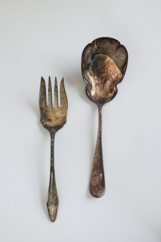 Vintage Serving Spoon and Fork Set