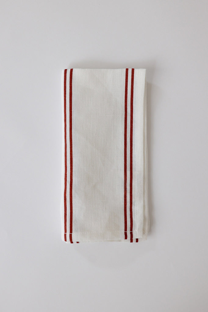 Linen Napkins in Red Stripe