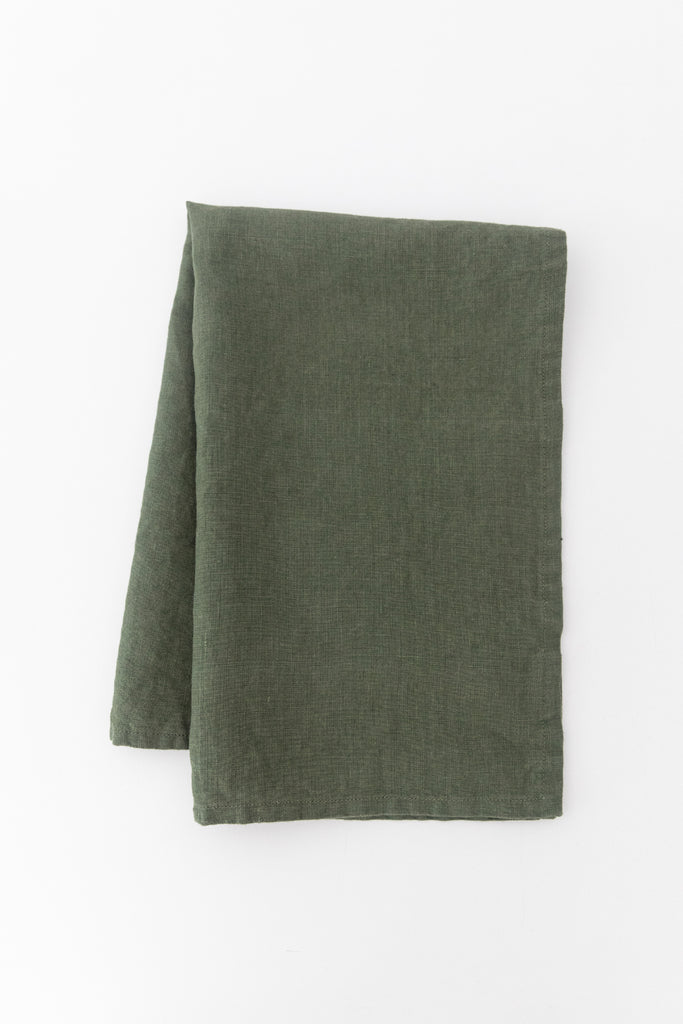Linen Tea Towel in Olive
