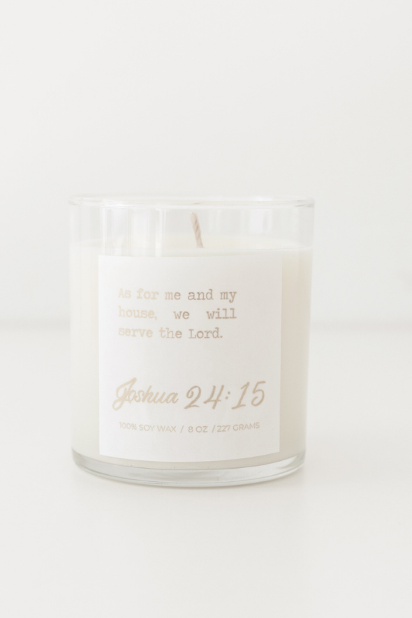 Hand Poured Soy Candle in Serve Bible Verse