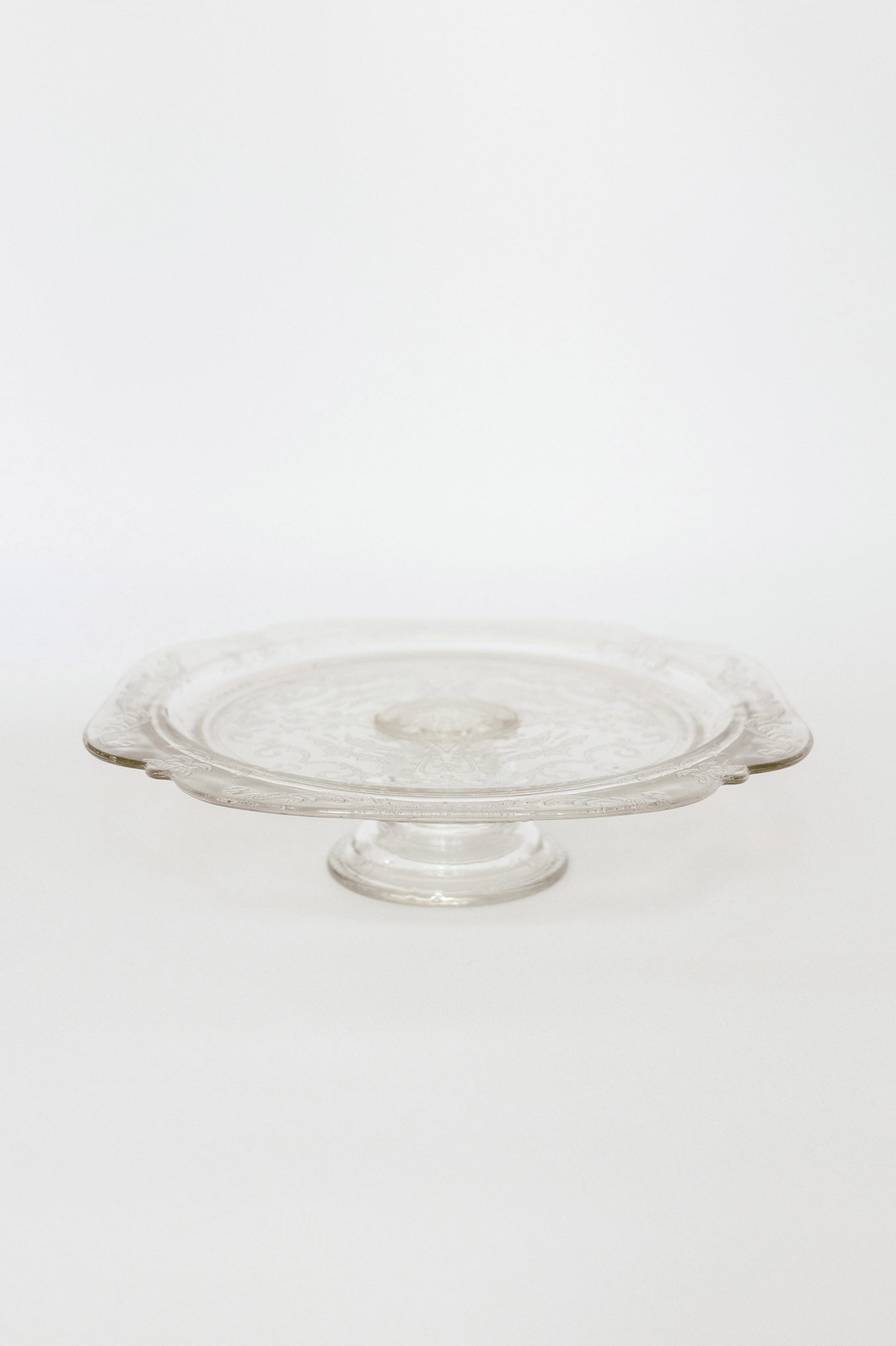 Vintage glass shop cake plates