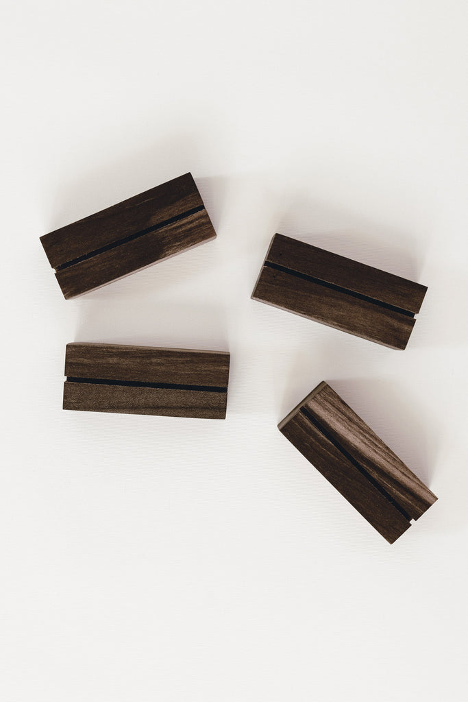 Wooden Place Card Holders - Set of 4