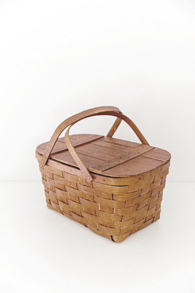 Vintage Wooden Picnic Basket - Heirloomed Vintage Wooden Picnic Basket - Heirloomed