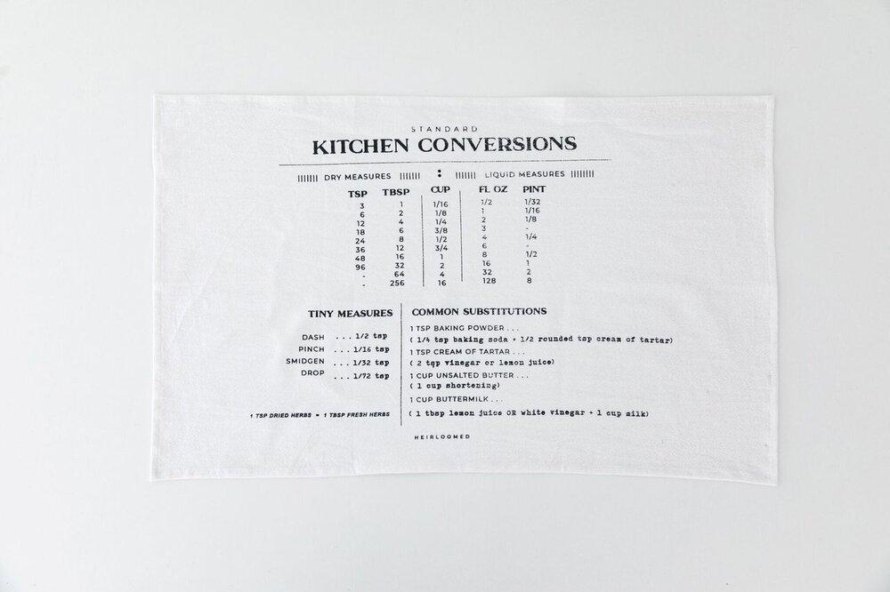 Family Recipe Collection - Kitchen Conversions Tea Towel-Heirloomed