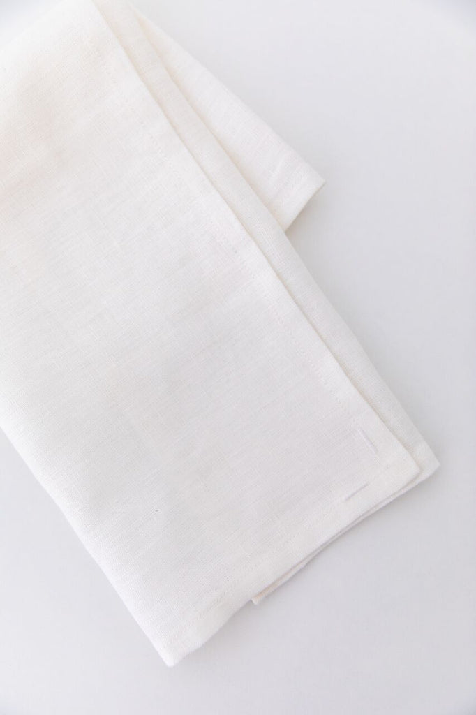 Keepsake Linen Collection White Tea Towels (Set of 2)-Heirloomed